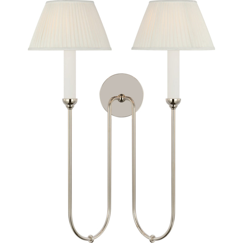 Ingela 24" Double 2-Light Wall Sconce in Polished Nickel