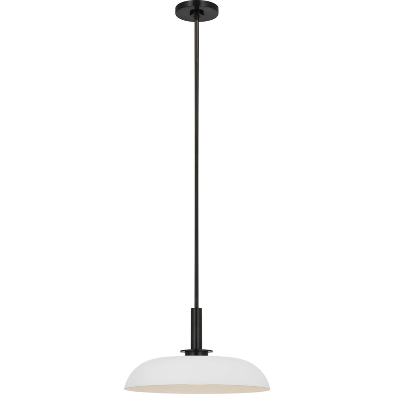 Cyrus 16" Pendant in Bronze and Matte White