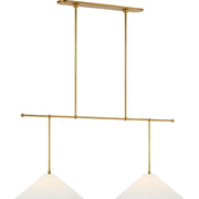Soren 54" Extended Drop 2-Light Linear Pendant in Hand-Rubbed Antique Brass