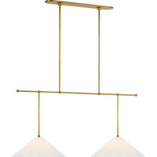 Soren 54" Extended Drop 2-Light Linear Pendant in Hand-Rubbed Antique Brass