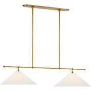Soren 54" 2-Light Linear Pendant in Hand-Rubbed Antique Brass