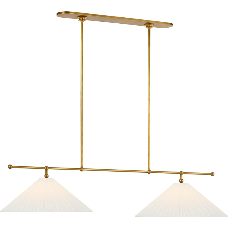 Soren 54" 2-Light Linear Pendant in Hand-Rubbed Antique Brass
