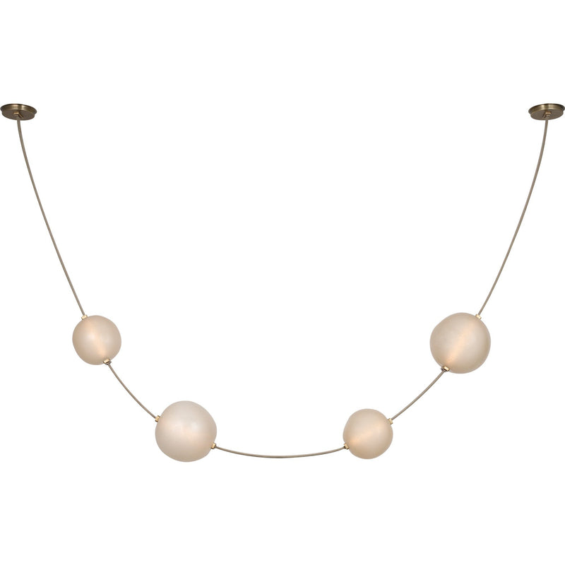 Dune Belted Pendant in Ash Suede and Mottled Brass