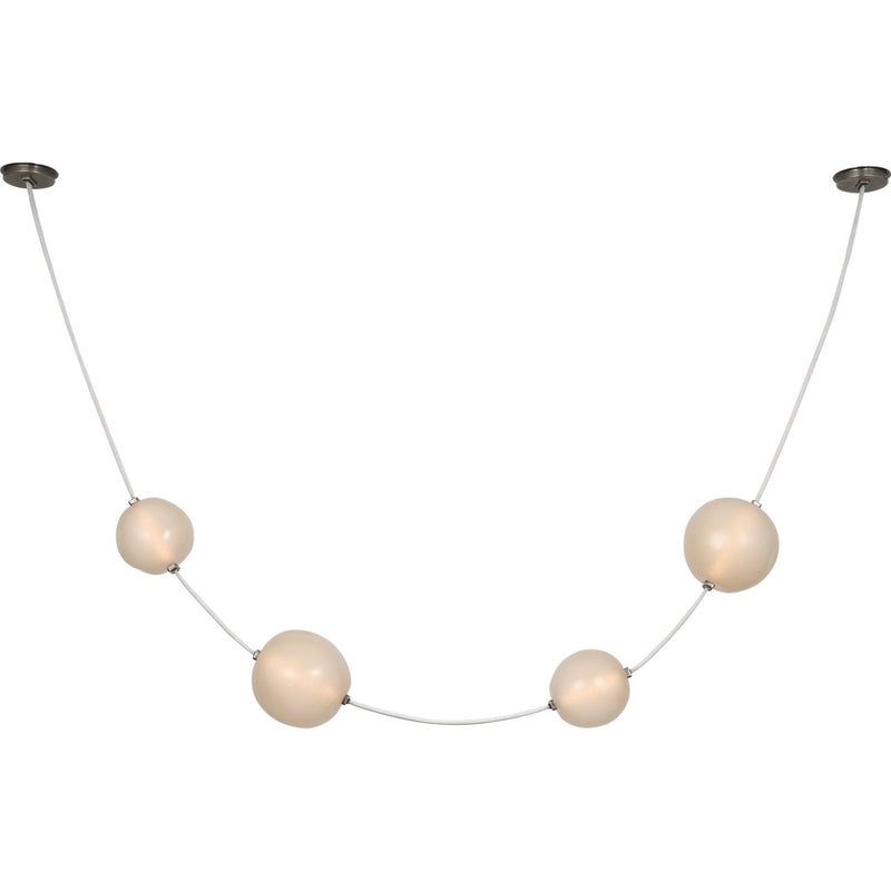 Dune Belted Pendant in Bone Suede and Mottled Pewter