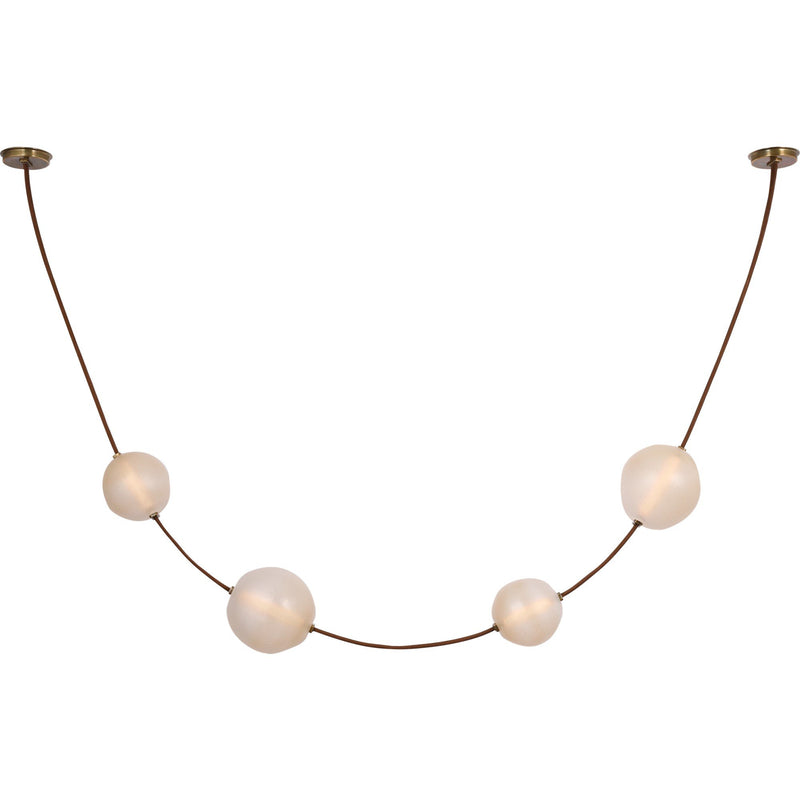 Dune Belted Pendant in Russet Suede and Mottled Brass