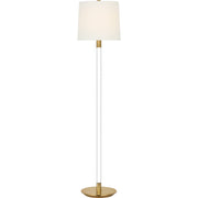 Riga 53" Cordless Floor Lamp in Crystal and Hand-Rubbed Antique Brass