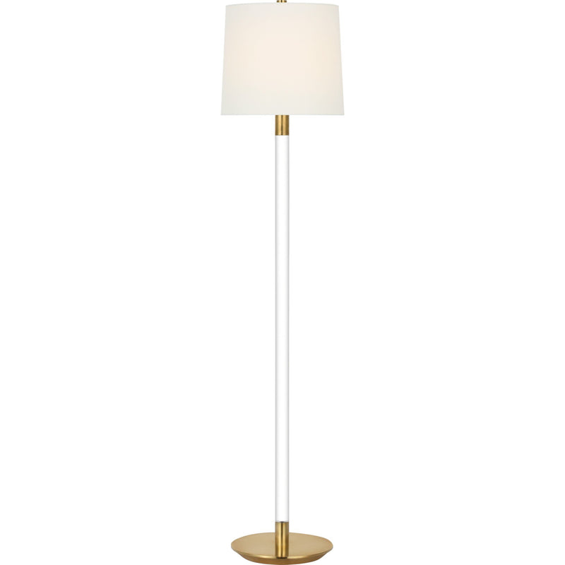Riga 53" Cordless Floor Lamp in Crystal and Hand-Rubbed Antique Brass