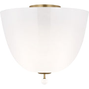Brisa 14" 3-Light Semi-Flush Mount in Hand-Rubbed Antique Brass