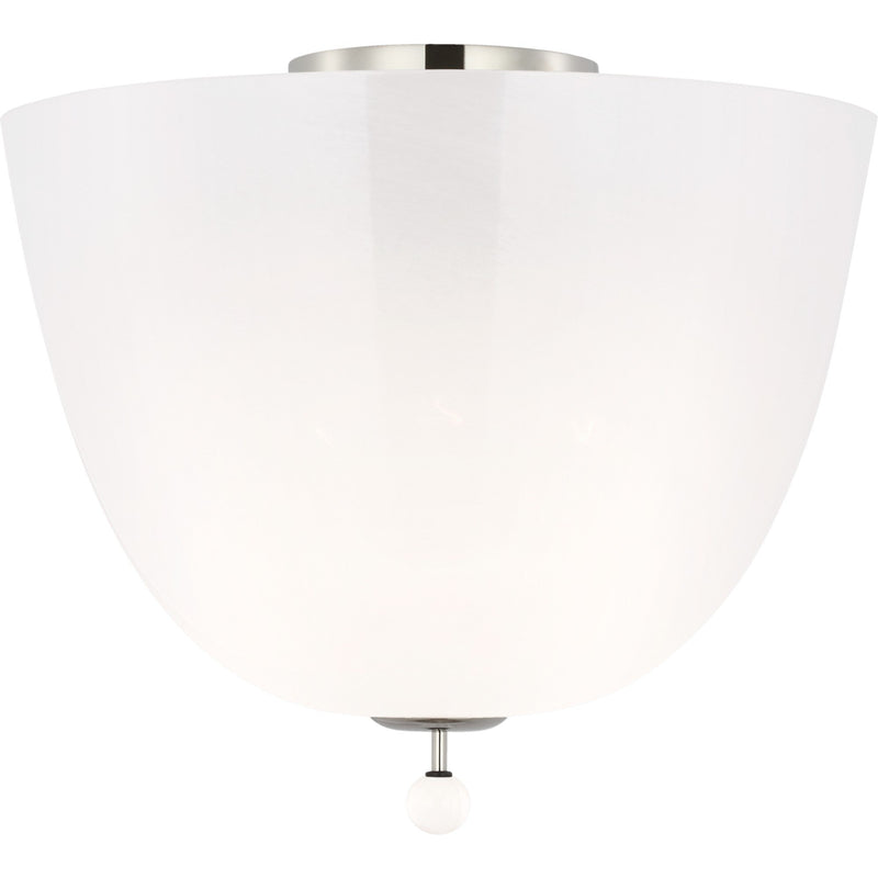 Brisa 14" 3-Light Semi-Flush Mount in Polished Nickel
