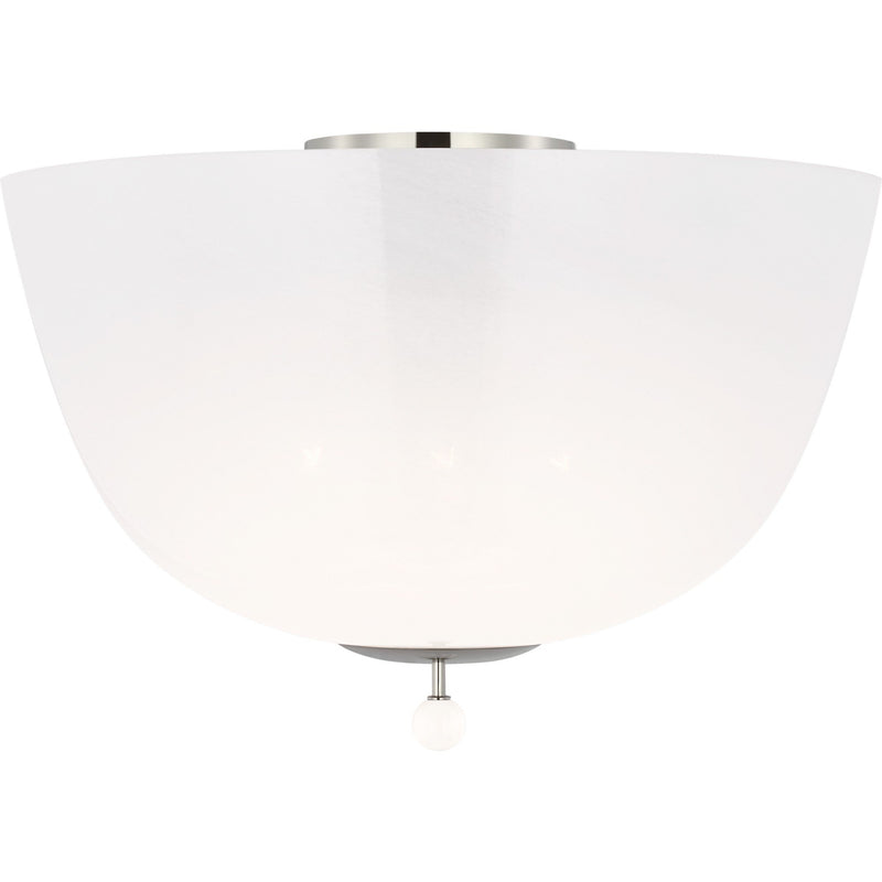 Brisa 16" 3-Light Semi-Flush Mount in Polished Nickel