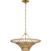 Elona 24" Wicker Pendant in Hand-Rubbed Antique Brass
