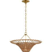 Elona 24" Wicker Pendant in Hand-Rubbed Antique Brass