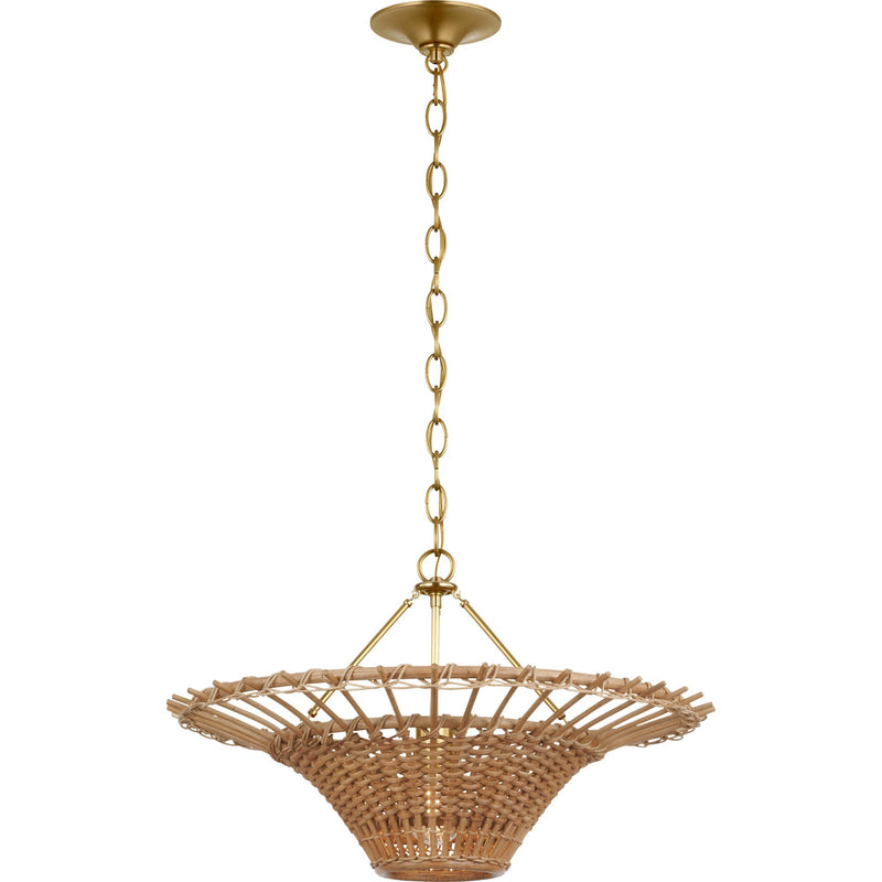 Elona 24" Wicker Pendant in Hand-Rubbed Antique Brass