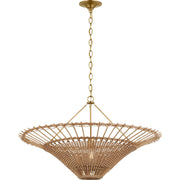 Elona 36" Wicker Pendant in Hand-Rubbed Antique Brass