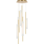 Windchime 17" 5-Light Pendant in Soft Brass