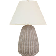 Kokomo 30" Wicker Table Lamp in Ash Wicker and Antique-Burnished Brass