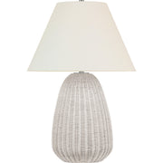 Kokomo 30" Wicker Table Lamp in Chalk Wicker and Polished Nickel