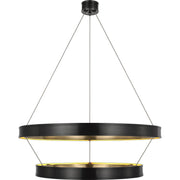 Connery 40" Two-Tier Ring Pendant in Bronze