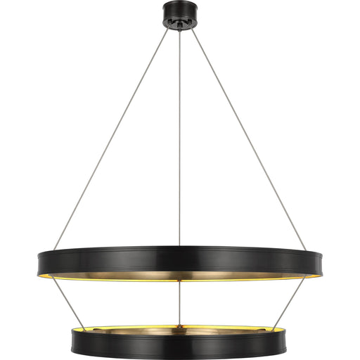 Connery 40" Two-Tier Ring Pendant in Bronze