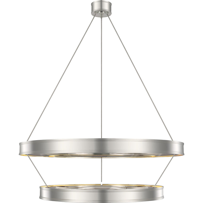 Connery 40" Two-Tier Ring Pendant in Polished Nickel