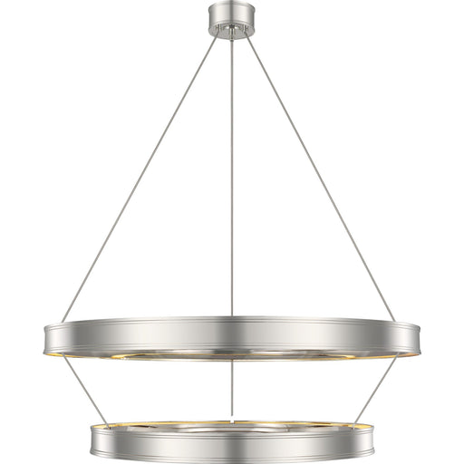 Connery 40" Two-Tier Ring Pendant in Polished Nickel