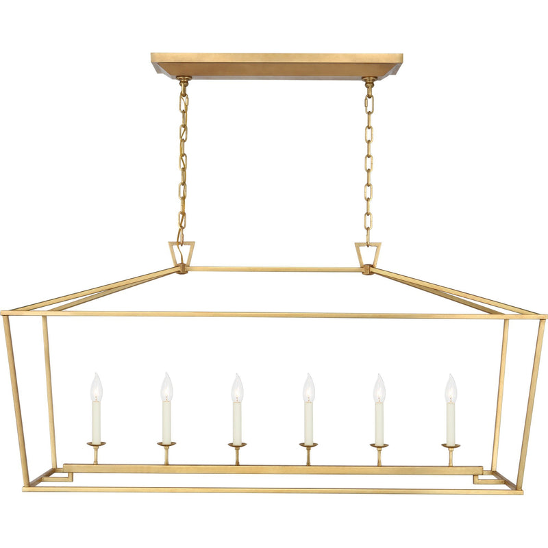 Darlana Large 6-Light Linear Lantern Chandelier in Gild