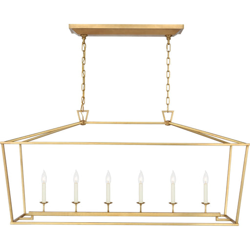 Darlana Large 6-Light Linear Lantern Chandelier in Gild
