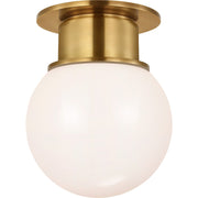 Callan 9" Globe Flush Mount in Antique-Burnished Brass