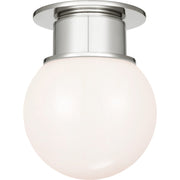 Callan 9" Globe Flush Mount in Polished Nickel