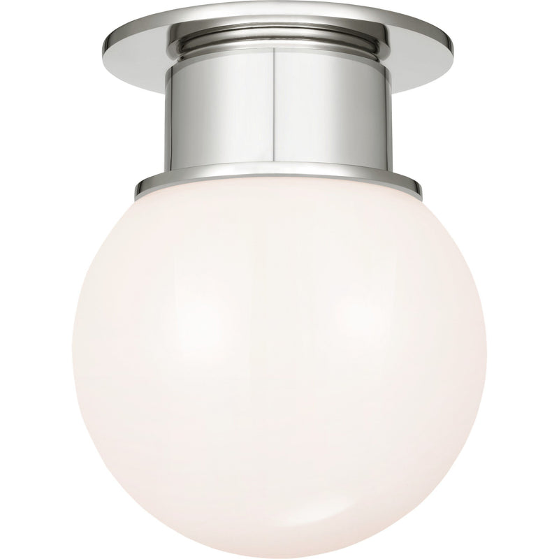 Callan 9" Globe Flush Mount in Polished Nickel