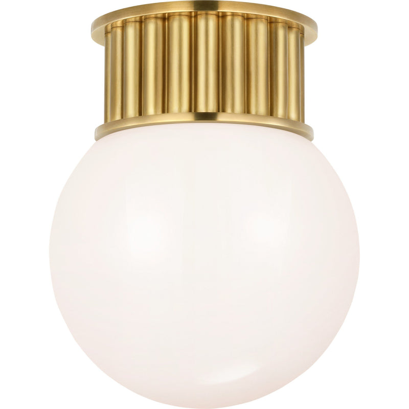 Nolan 9" Globe Flush Mount in Antique-Burnished Brass