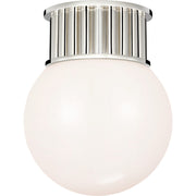 Nolan 9" Globe Flush Mount in Polished Nickel
