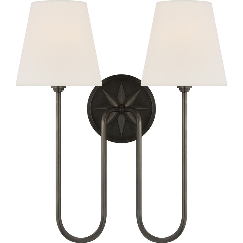 Polaris 17" 2-Light Wall Sconce in Bronze
