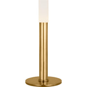 Rousseau 10" Rechargeable Accent Table Lamp in Antique-Burnished Brass