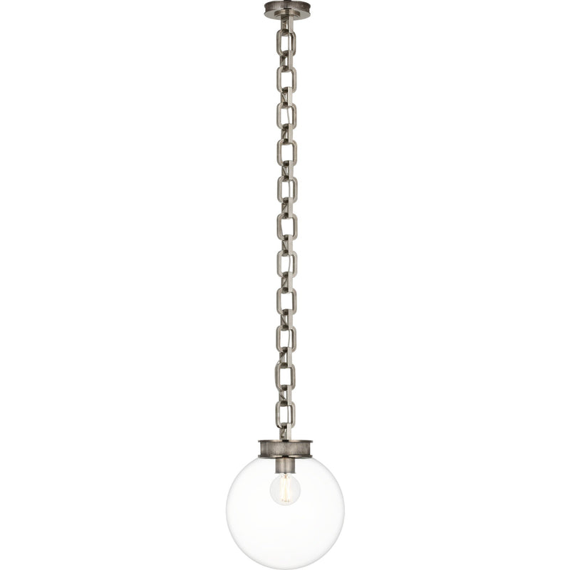 Bellamy Statement Chain 12" Globe Pendant in Pewter