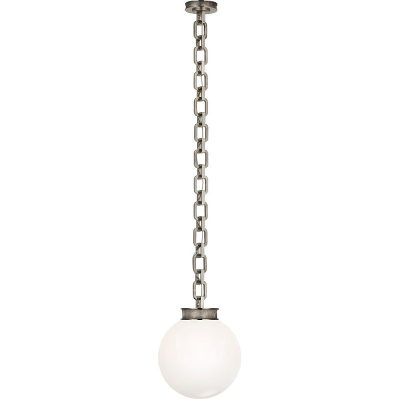 Bellamy Statement Chain 12" Globe Pendant in Pewter