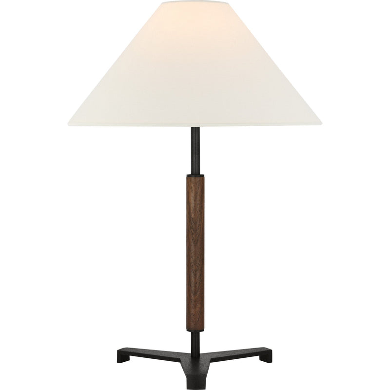 Amaya 20" Table Lamp in Warm Iron and Dark Walnut