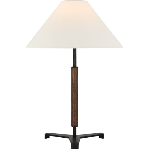 Amaya 20" Table Lamp in Warm Iron and Dark Walnut