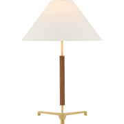 Amaya 28" Table Lamp in Antique-Burnished Brass and Walnut