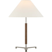 Amaya 28" Table Lamp in Polished Nickel and Walnut