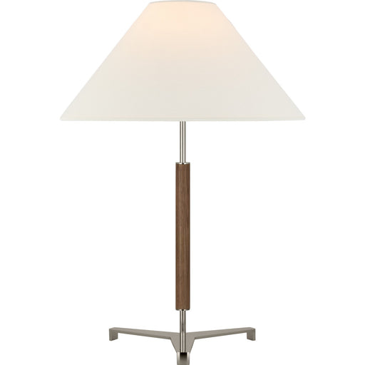 Amaya 28" Table Lamp in Polished Nickel and Walnut