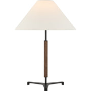 Amaya 28" Table Lamp in Warm Iron and Dark Walnut