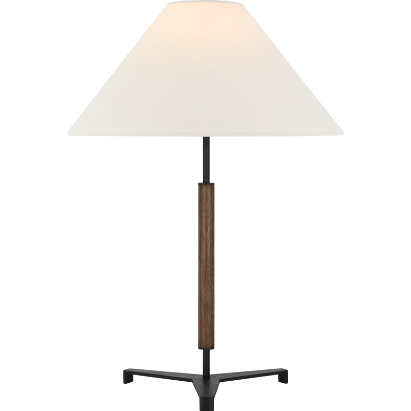 Amaya 28" Table Lamp in Warm Iron and Dark Walnut