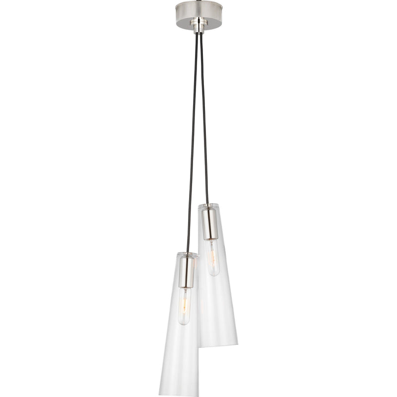 Osvaldo 2-Light Pendant in Polished Nickel