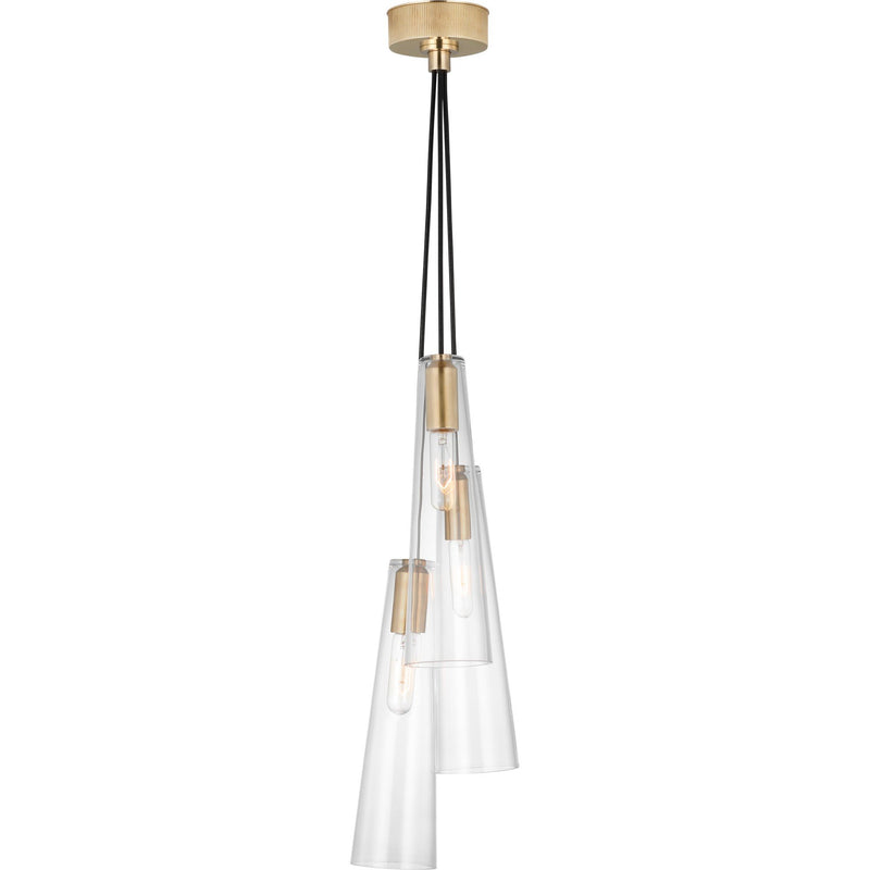 Osvaldo 3-Light Pendant in Antique-Burnished Brass