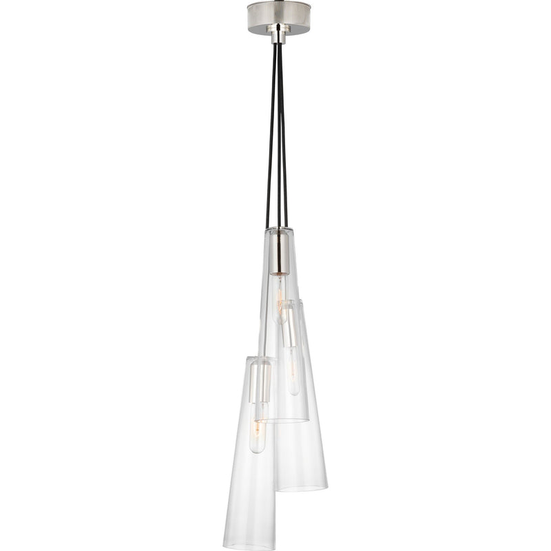 Osvaldo 3-Light Pendant in Polished Nickel