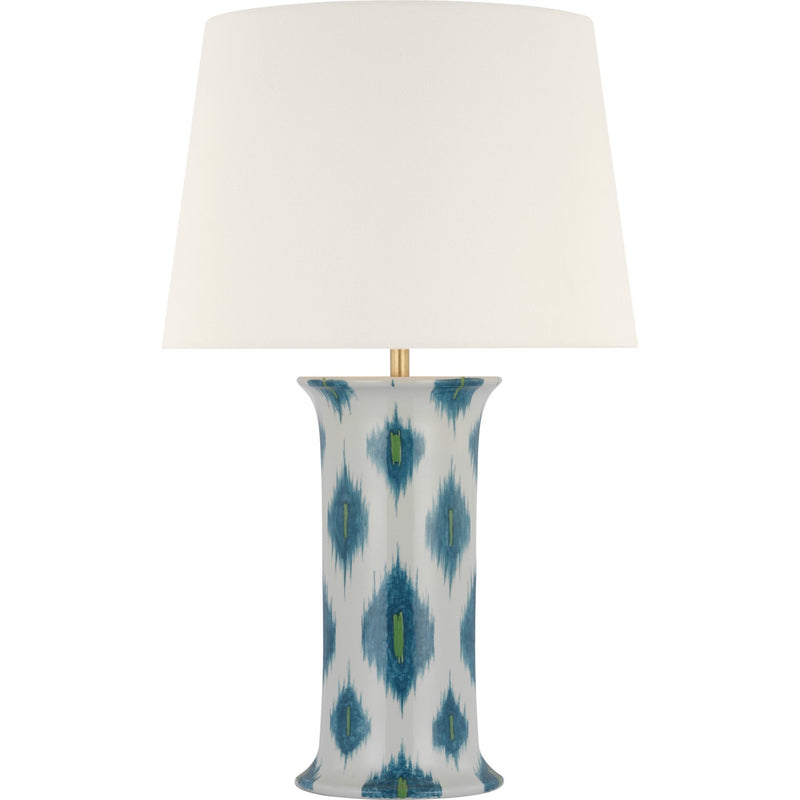 Mallory Medium Table Lamp in Peacock Presidio Ikat