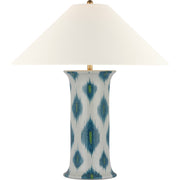 Mallory Medium Table Lamp in Peacock Presidio Ikat