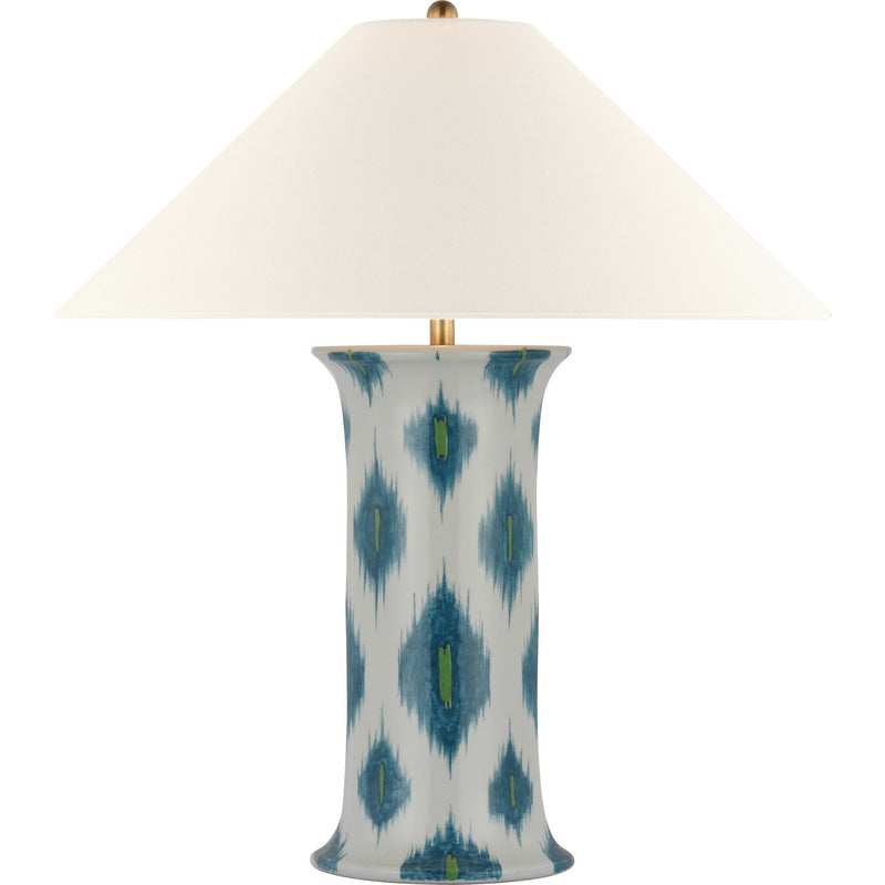 Mallory Medium Table Lamp in Peacock Presidio Ikat