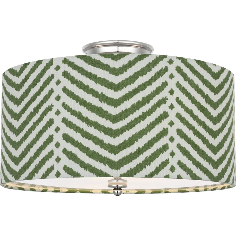 Cheever 15" 2-Light Semi-Flush Mount in Polished Nickel